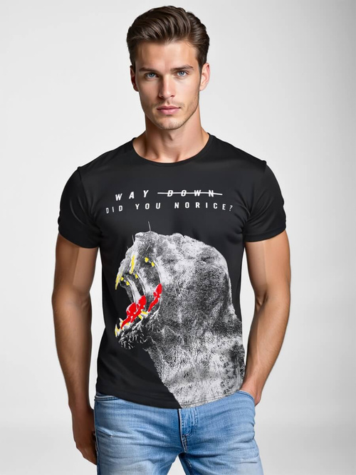 Férfi Póló Fekete OZONEE O/T127/3Z