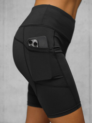 Rövid női leggings fekete OZONEE JS/XY24003S