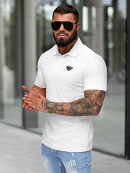 Férfi galléros póló fehér OZONEE NB/MT3122