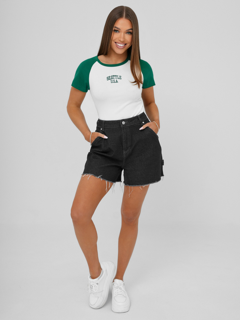 Női Polo Fehér-Zöld OZONEE JS/R61627