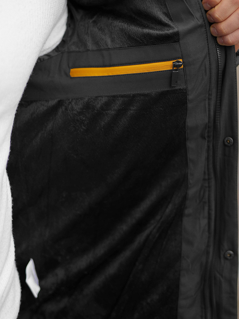 Férfi téli parka kabát fekete OZONEE JS/22M58/392