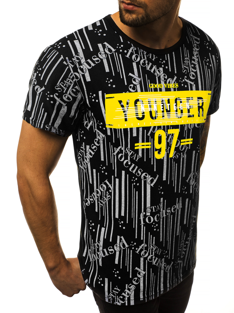 Férfi póló Fekete OZONEE JS/KS1993