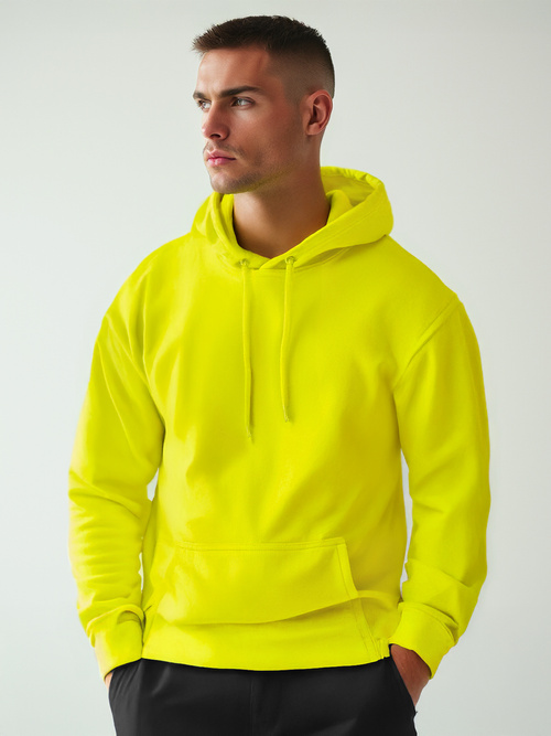 Férfi kapucnis pulóver Sárga neon OZONEE JS/2009Z