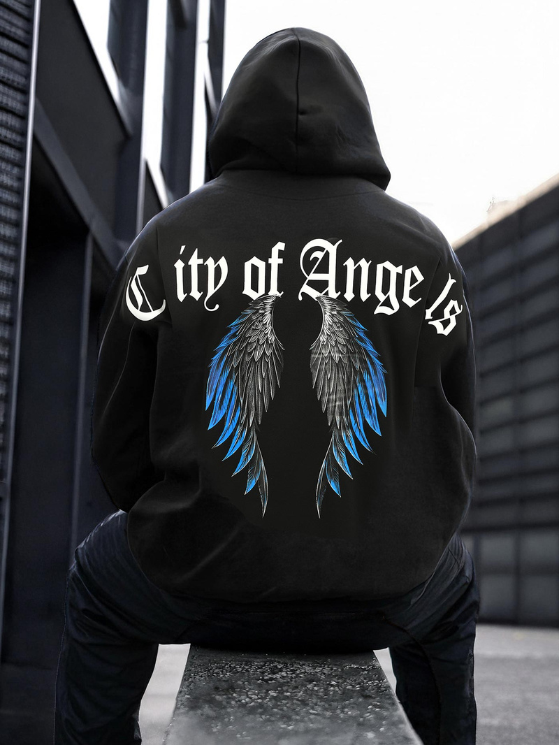 Férfi kapucnis felső fekete OZONEE JS/21B1901/3