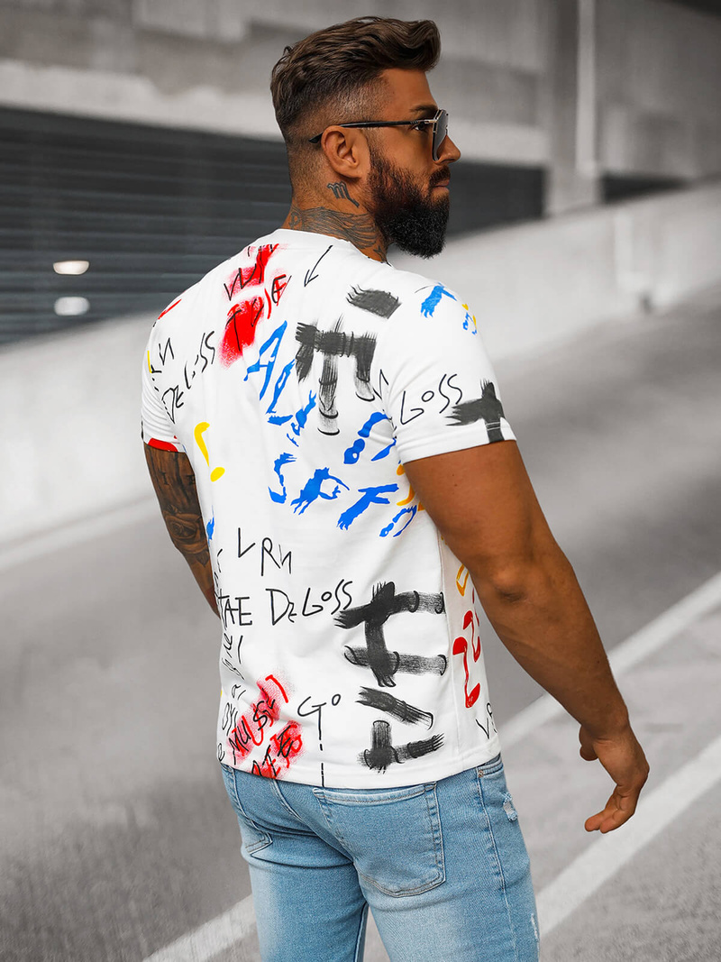 Férfi Póló Fehér OZONEE JS/8T1211/1