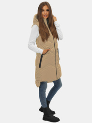 Női hosszú mellény Bézs OZONEE JS/M788/62