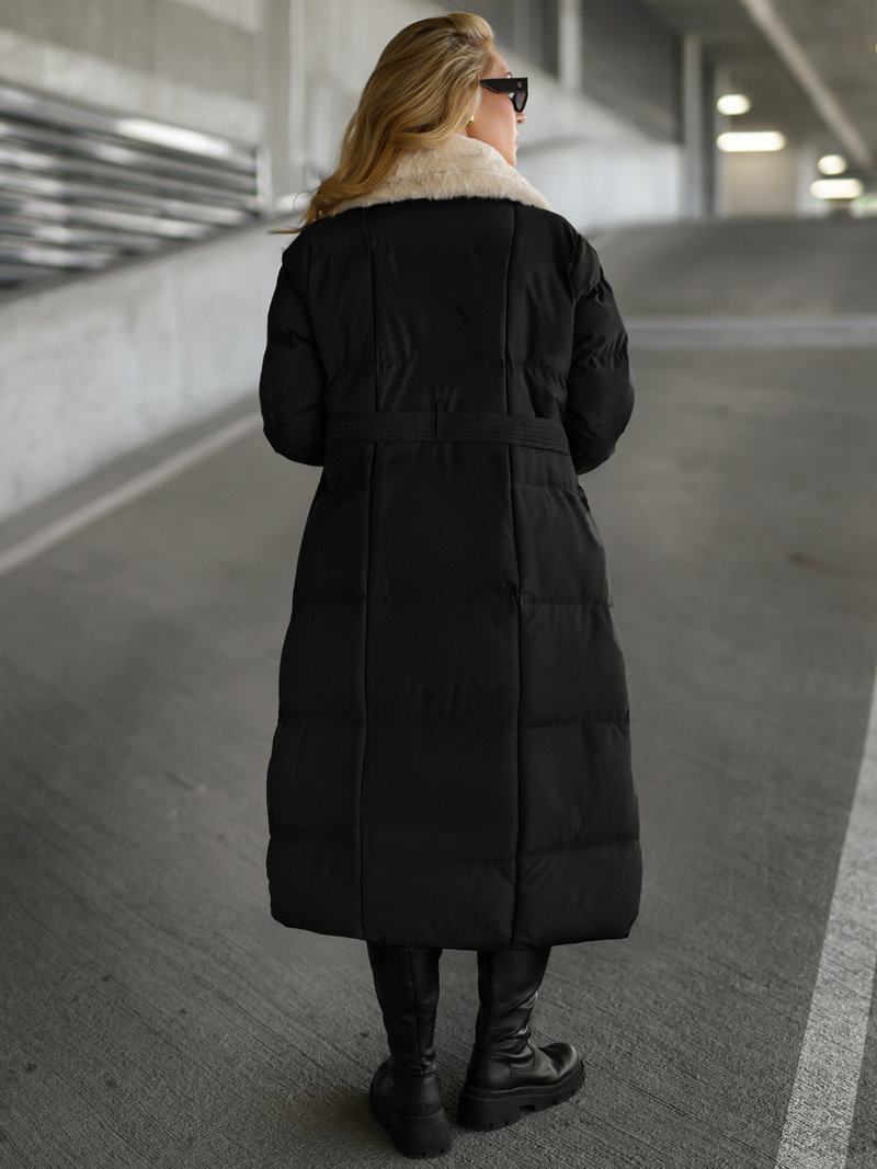 Női téli kabát fekete-fehér OZONEE JS/16M9168/392B