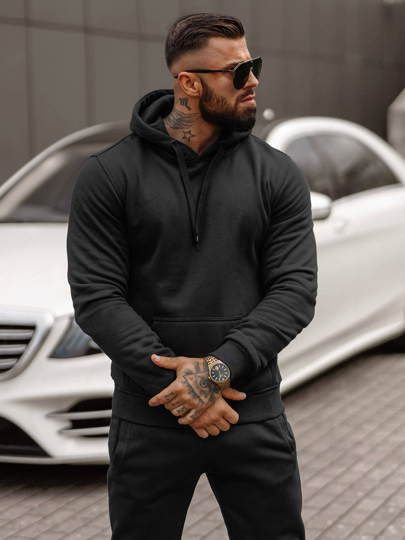 Férfi melegítő együttes Fekete OZONEE JS/68C10381/3Z