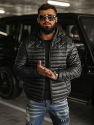 Férfi Steppelt Kabát Fekete OZONEE JS/16M9328/392BZ