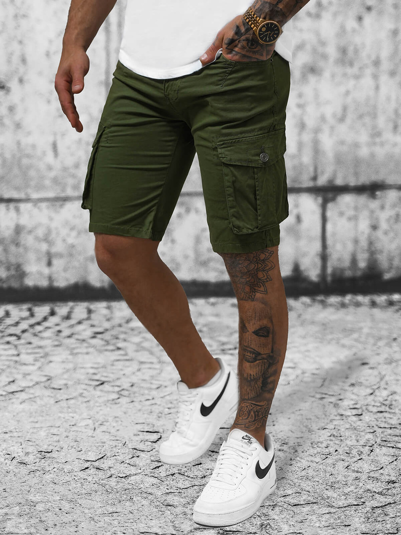 Férfi Chino Rövidnadrág Zöld OZONEE T/BB70011/3Z