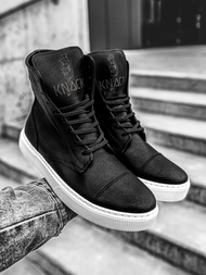 Férfi magasszárú sneakersek Fekete-fehér OZONEE KN/022