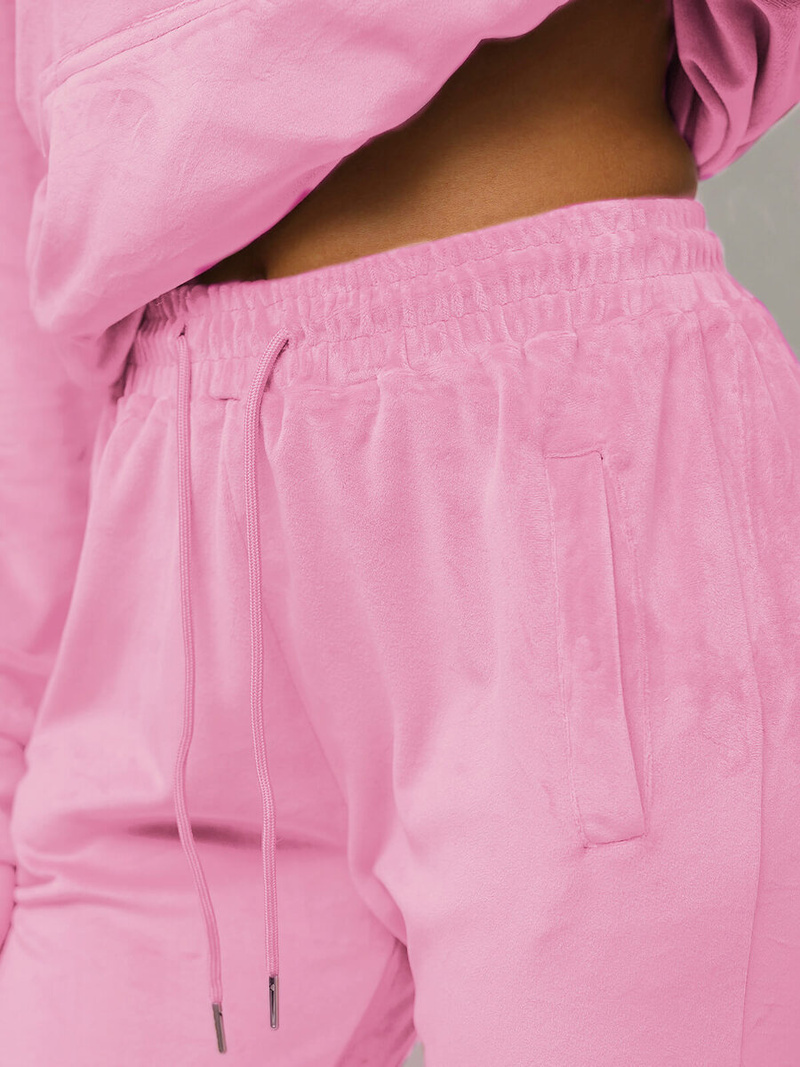 Női Melegítő Szett Velúr Púder Rózsaszín OZONEE O/8C1175/38Z