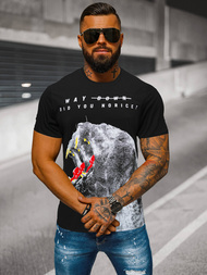 Férfi Póló Fekete OZONEE O/T127/3Z