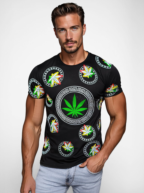 Férfi Póló Fekete OZONEE O/T135/3Z