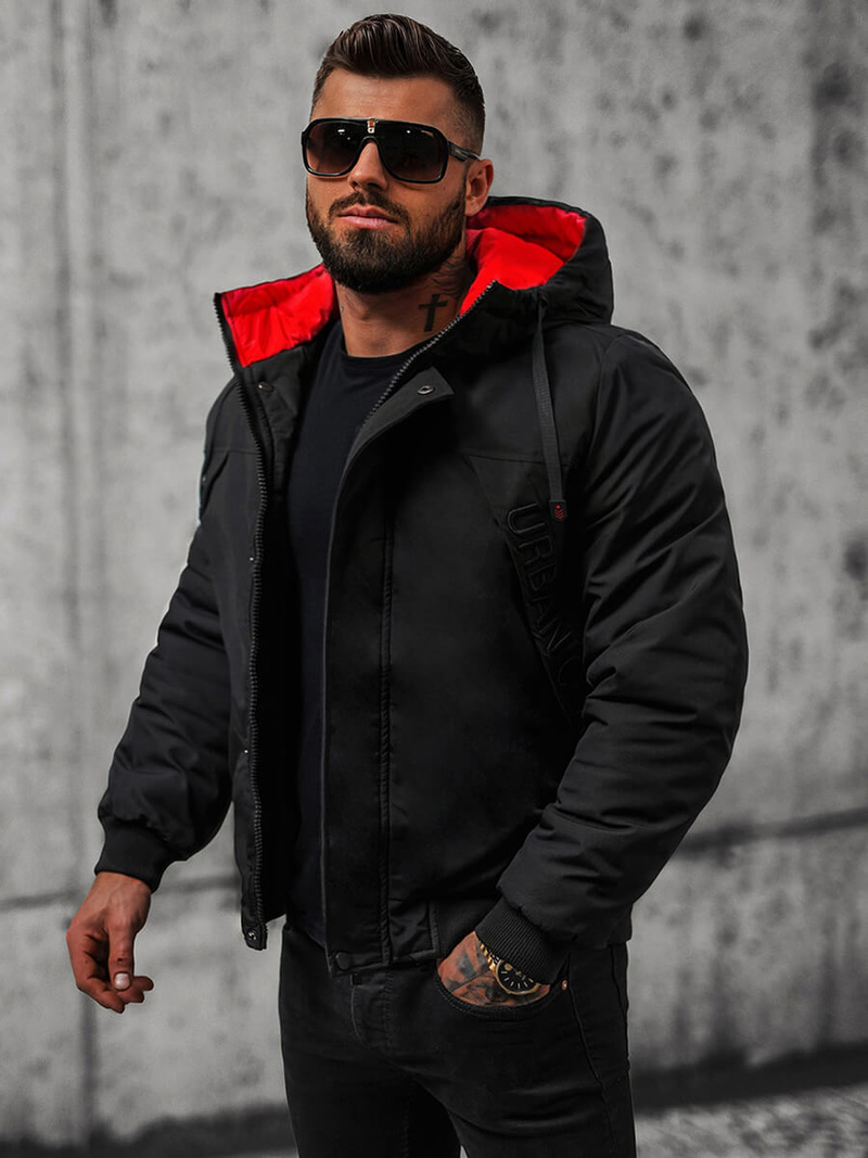 Férfi Steppelt Kabát Fekete OZONEE JS/27M8100