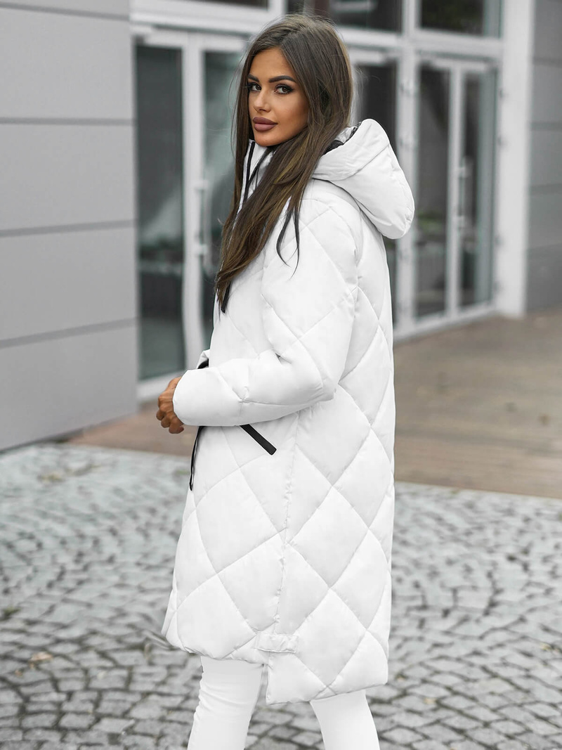 Női téli kabát fehér OZONEE JS/5M3168/281Z