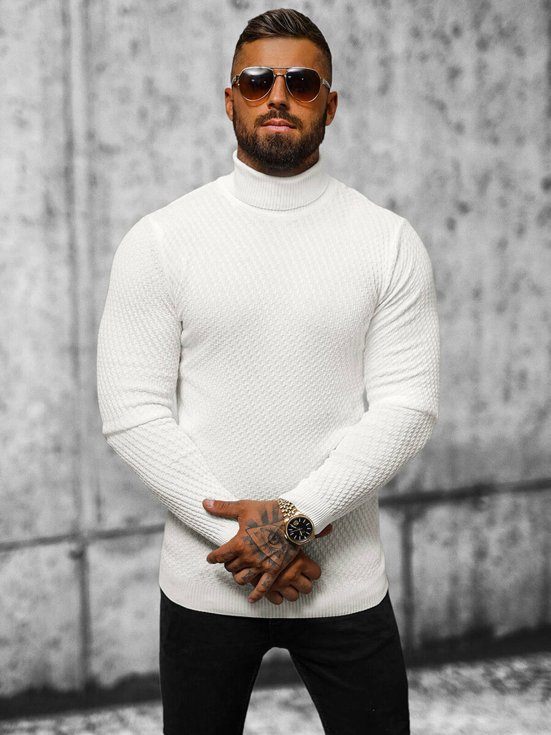 Férfi Pulóver Ecru OZONEE L/2467Z