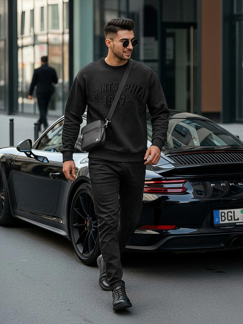 Férfi Melegítő Felső Fekete OZONEE JS/8B1953/3