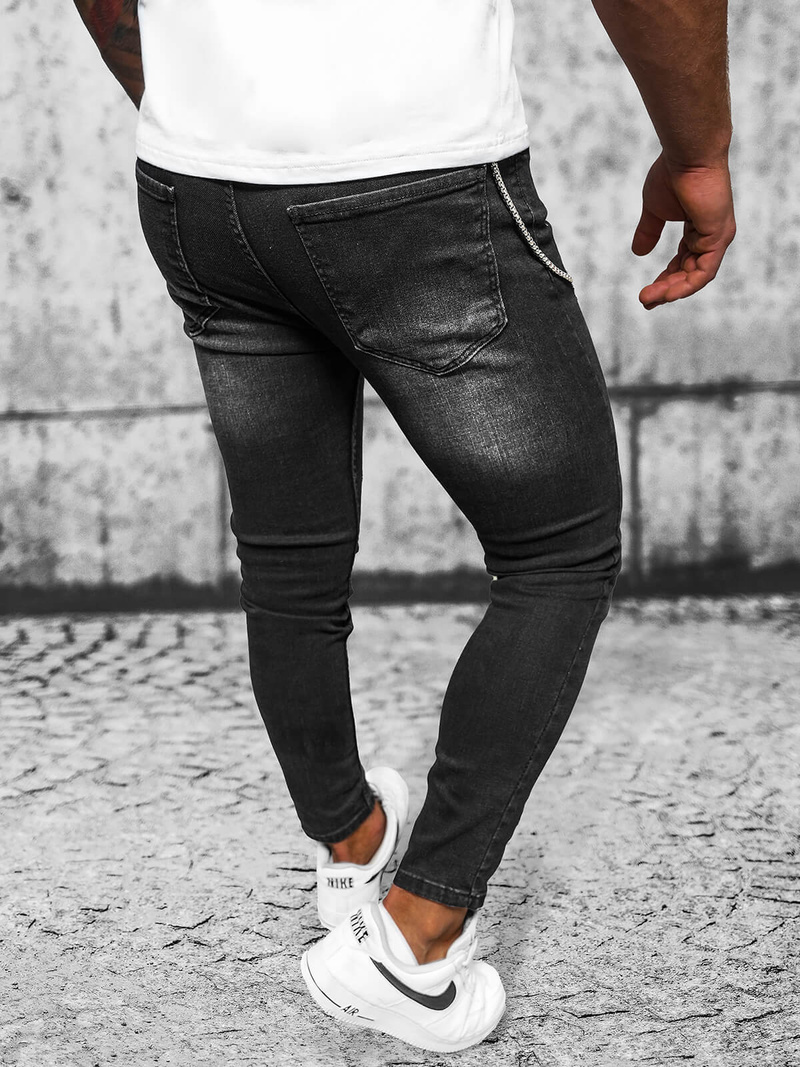 Férfi Farmer Nadrág fekete OZONEE O/MB465