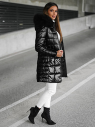 Női téli kabát fekete OZONEE JS/16M9120/392Z