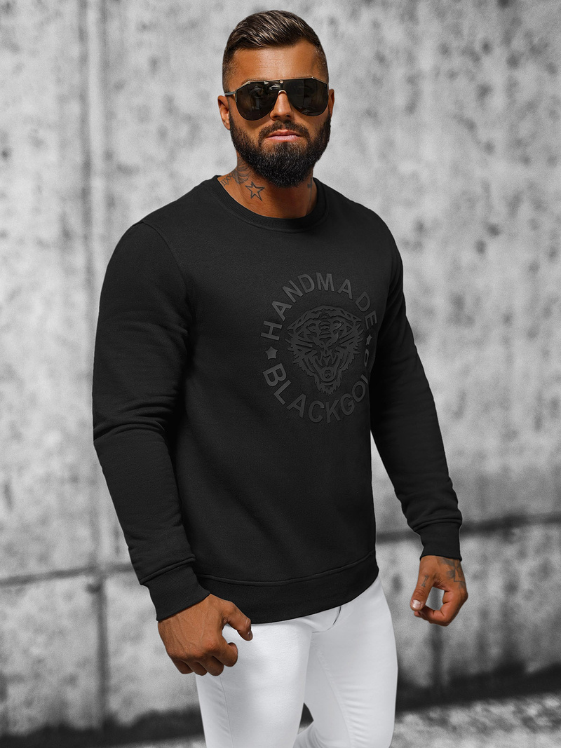 Férfi pulóver fekete OZONEE NB/MF2008