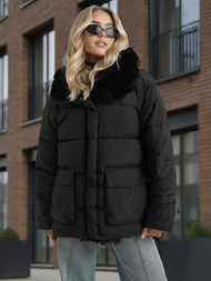 Női téli kabát fekete OZONEE JS/16M9185/392