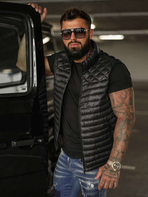 Férfi mellény fekete OZONEE JS/16M9333/392BZ