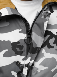 Férfi téli kabát terepmintás-szürke OZONEE JS/2019005