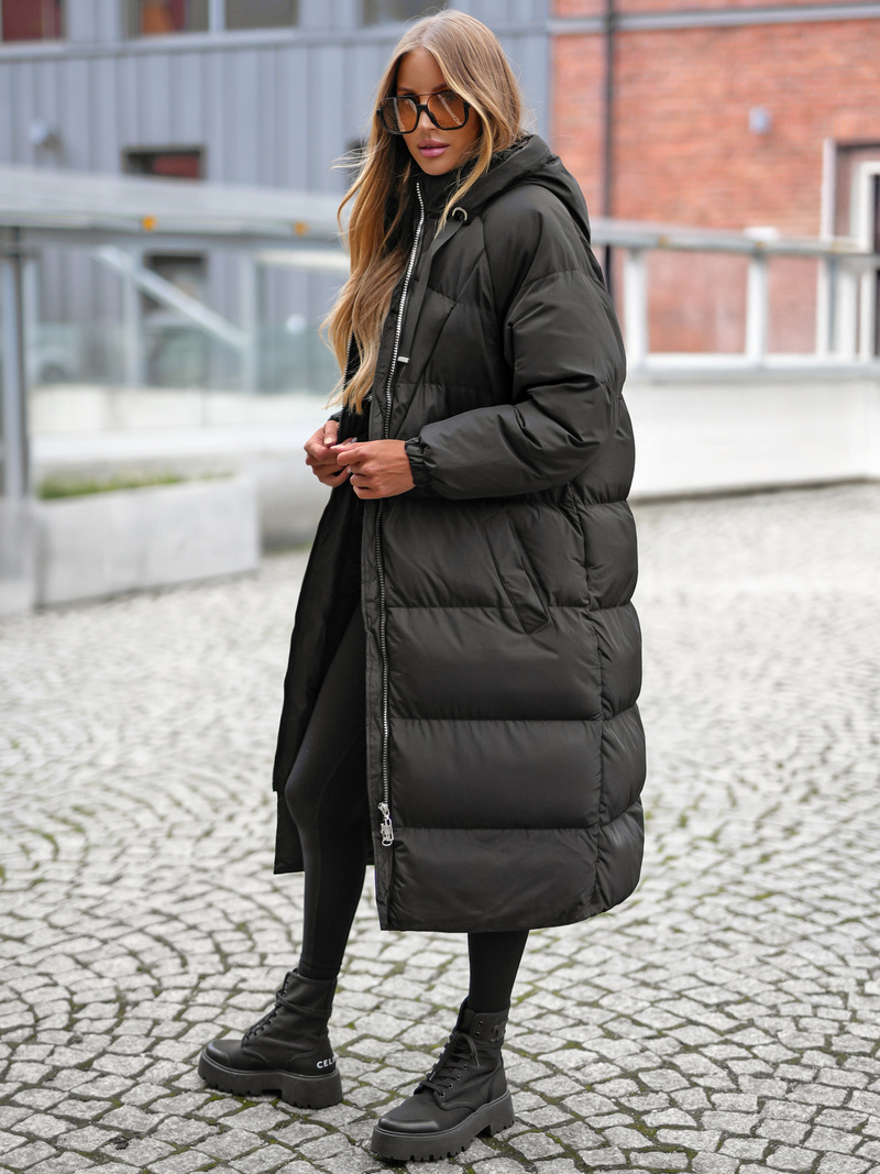 Női téli kabát fekete OZONEE JS/5M3163/392Z