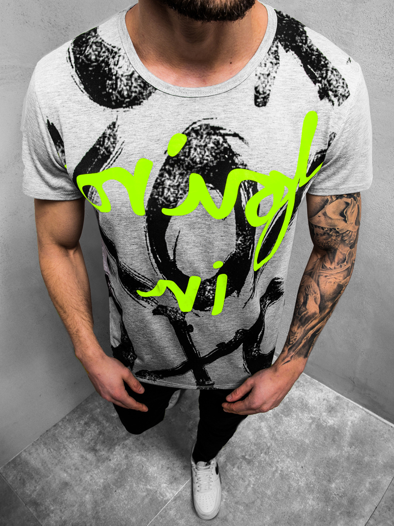 Férfi póló Szürke OZONEE JS/KS1985Z