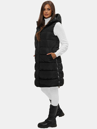 Női hosszú mellény fekete OZONEE O/81260