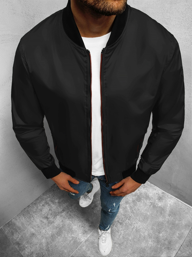 férfi átmeneti bomber dzseki fekete OZONEE N/7116/1