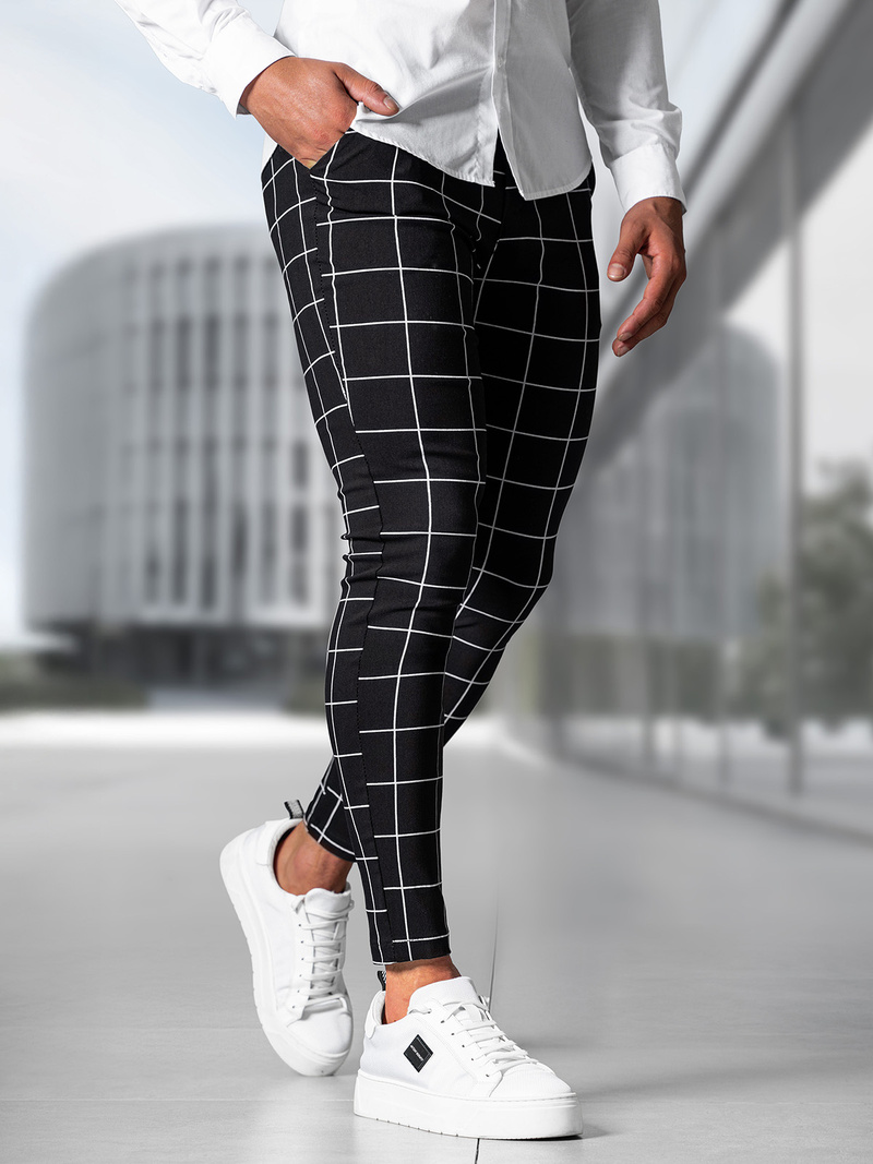 Férfi Chino Nadrág Fekete OZONEE O/P4009Z