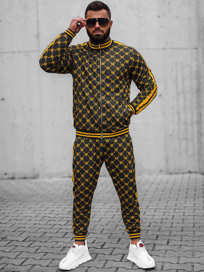 Férfi Melegítő Együttes Fekete-Sárga OZONEE O/12136