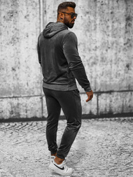 Férfi Melegítő Szett Velúr Grafit OZONEE JS/8C1171/6