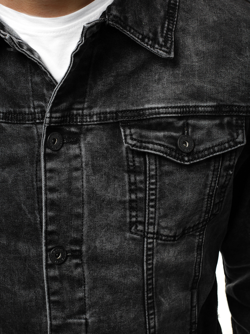 Férfi farmer dzseki fekete OZONEE V/19320