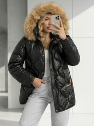 Női téli kabát fekete OZONEE O/5M3226/392Z