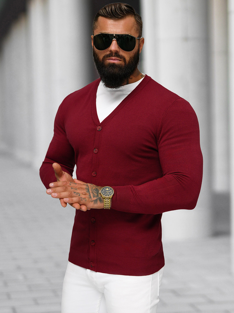 Férfi Pulóver Bordó OZONEE NB/MM6006/7Z