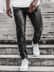 Férfi farmer jogger nadrág Fekete OZONEE JS/KK1098