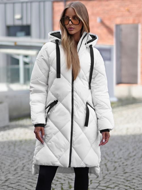 Női téli kabát fehér OZONEE JS/5M3168/281Z