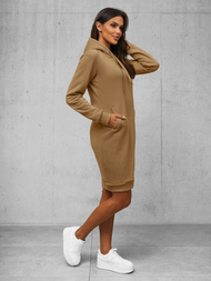 Női kapucnis pulóver sötét-bézs OZONEE JS/YS10005/91Z