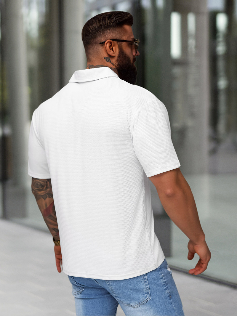 Férfi galléros póló fehér OZONEE O/YN2/593