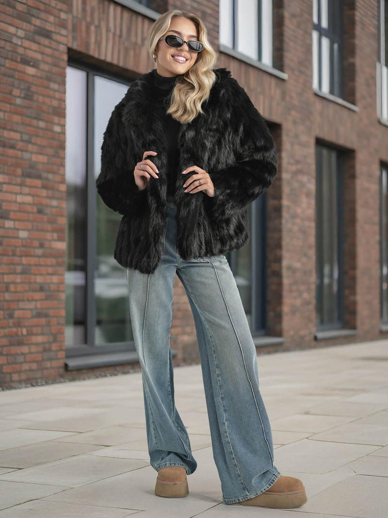 Női téli kabát fekete OZONEE JS/11Z8261