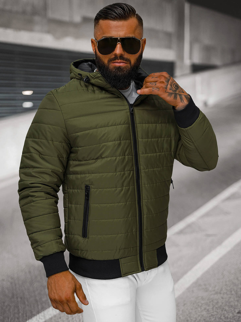 Férfi kabát zöld OZONEE JS/MY13Z