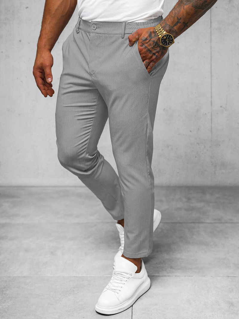 Férfi Chino Nadrág Szürke OZONEE O/1411SP