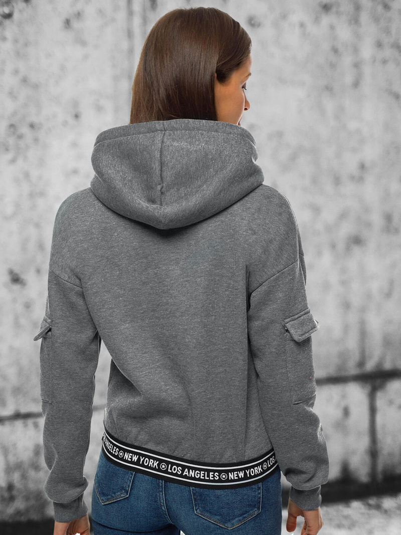 Női kapucnis pulóver Grafit OZONEE JS/B26030