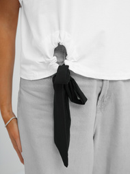 Női polo fehér-fekete OZONEE JS/RJ77247