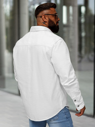 Férfi Farmer Ing Fehér OZONEE L/CA777/2