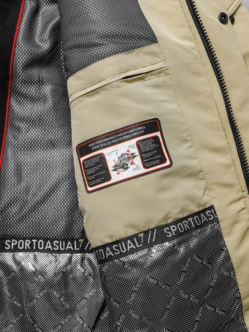 Férfi Steppelt Kabát Bézs OZONEE JS/22M322/62