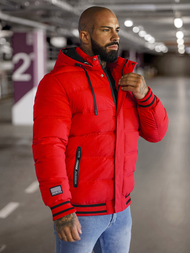 Férfi kabát piros OZONEE JS/57M7501/270